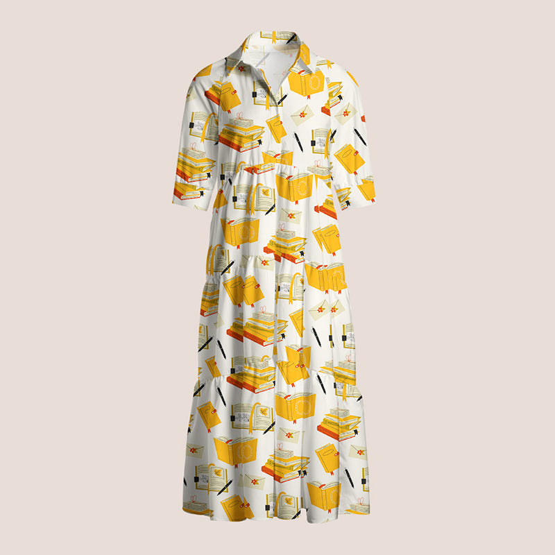 Orange Books Teacher Shirtdress