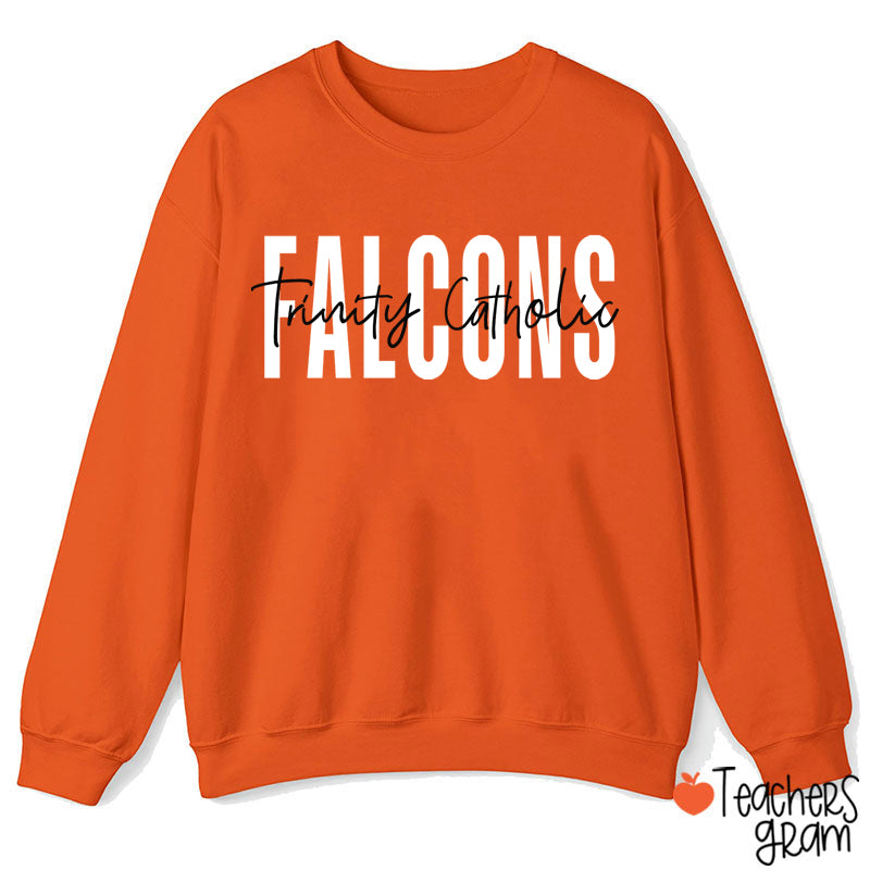 Personalized Mascot And School Name Simple Design School Spirit Teacher Sweatshirt
