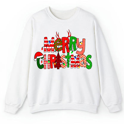Merry Christmas With Rich Pattern Teacher Sweatshirt