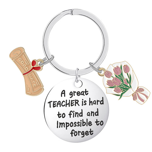 A Great Teacher Is Hard To Find Stainless Steel Teacher Keychain