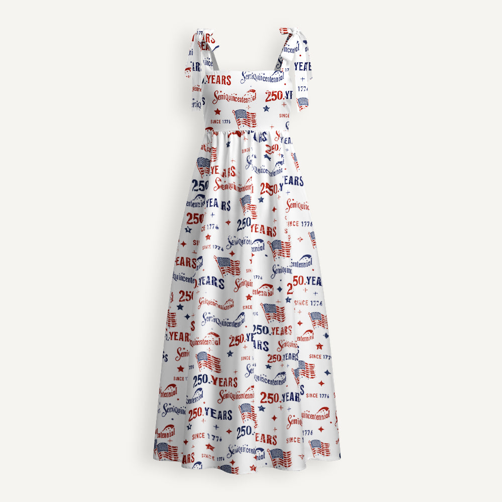 USA 250th Anniversary Semiquicentennial Teacher Tie Shoulder Dress
