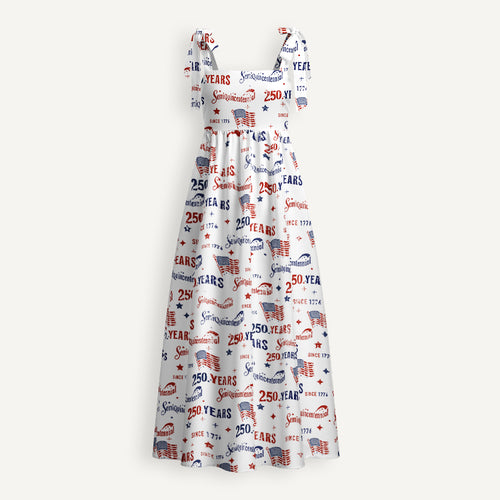 USA 250th Anniversary Semiquicentennial Teacher Tie Shoulder Dress