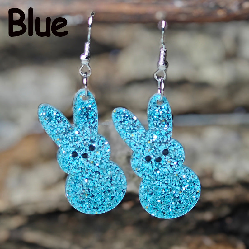 Glitter Bunny Teacher Acrylic Earrings