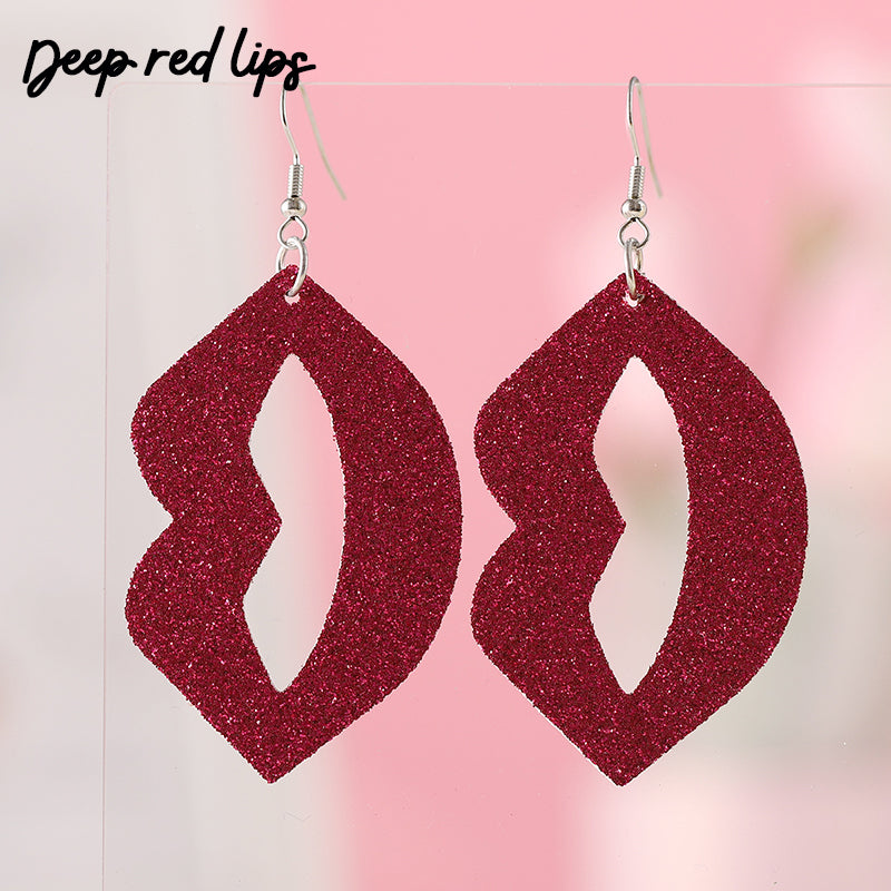 Sequin Heart Teacher Leather Earrings