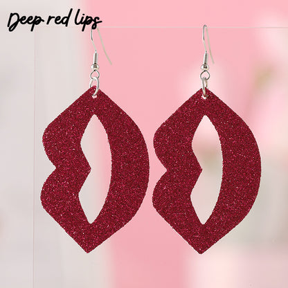 Sequin Heart Teacher Leather Earrings