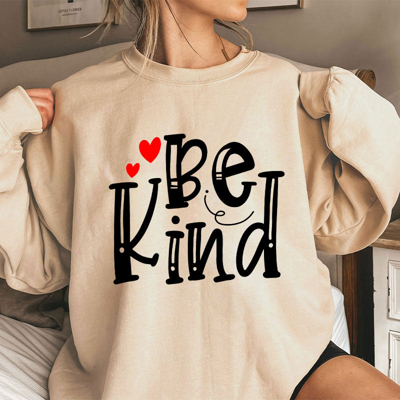 Be Kind Red Heart Teacher Sweatshirt