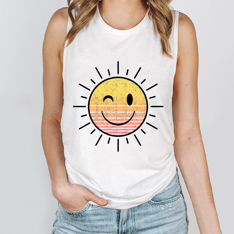 Sunshine Smile Face Teacher Tank Top