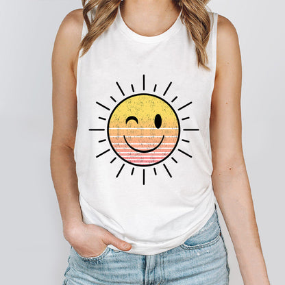 Sunshine Smile Face Teacher Tank Top