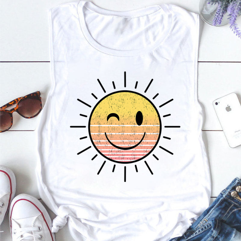 Sunshine Smile Face Teacher Tank Top