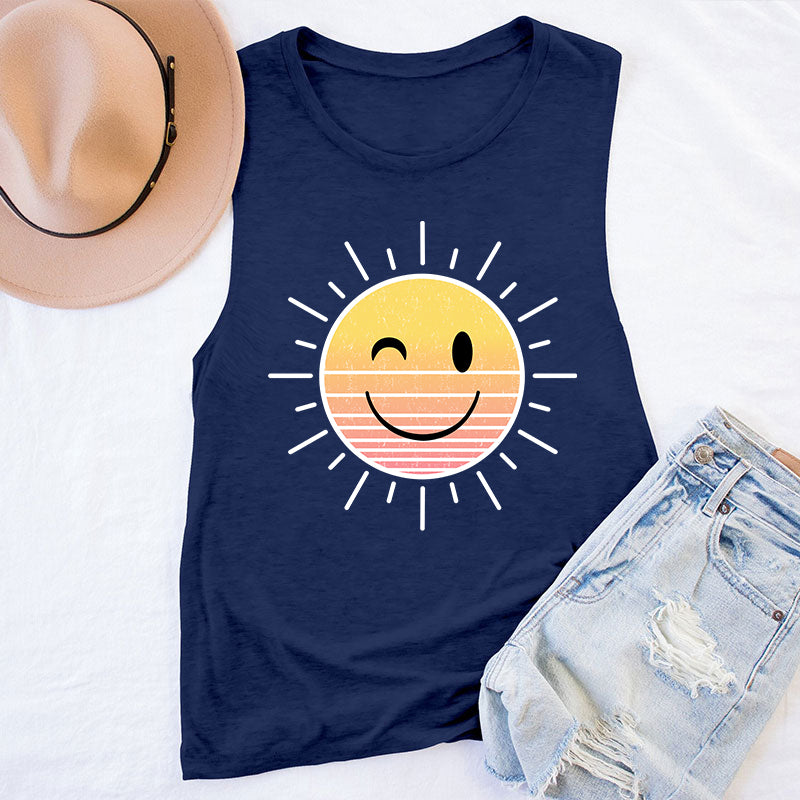 Sunshine Smile Face Teacher Tank Top