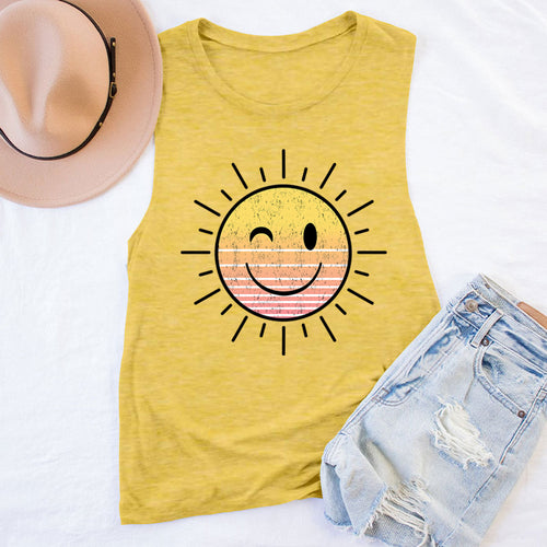 Sunshine Smile Face Teacher Tank Top