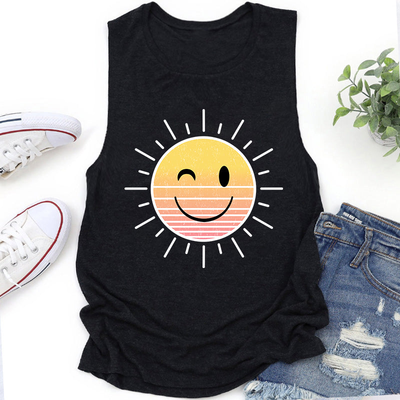 Sunshine Smile Face Teacher Tank Top
