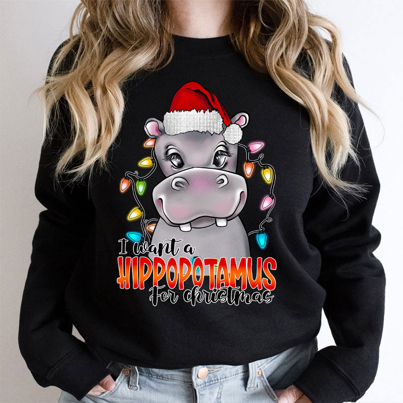 I Want A Hippopotamus For Christmas Teacher Sweatshirt
