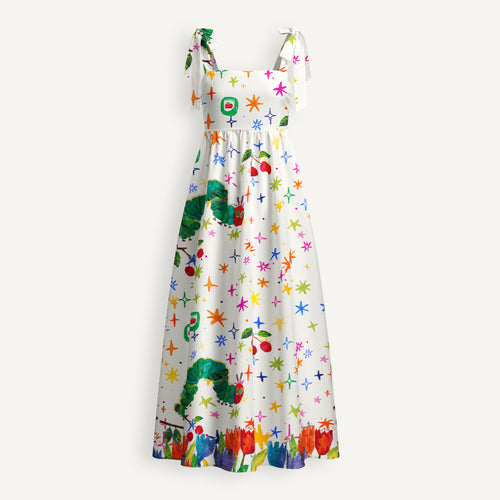 Hungry Caterpillar And Colorful Stars Teacher Tie Shoulder Dress
