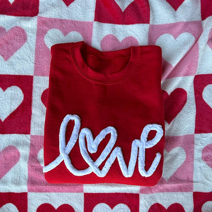 Personalized Love Chenille Yarn Valentine’s Day Teacher Sweatshirt