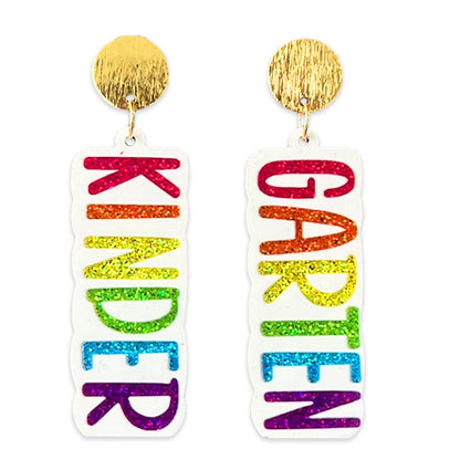 Glitter Grade Teacher Acrylic Earrings