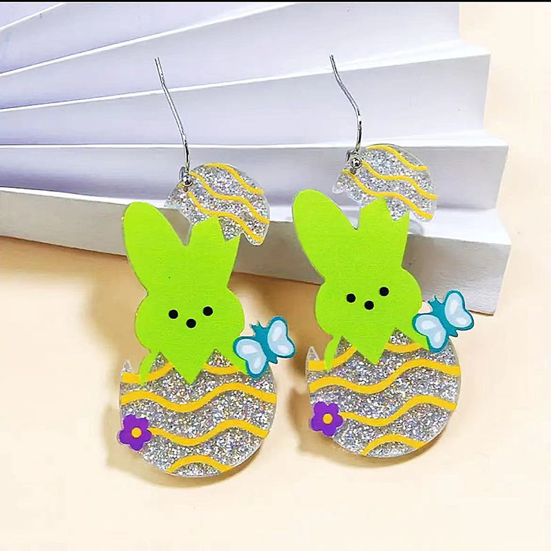 Bunny Easter Egg Teacher Acrylic Earrings