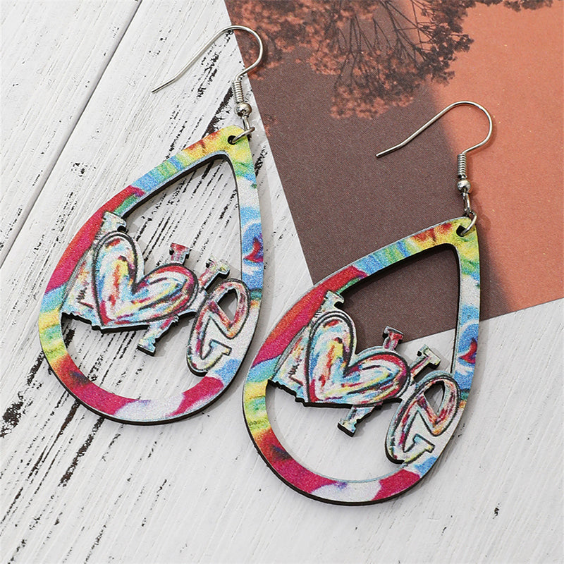 Love Easter Teacher Wooden Earrings