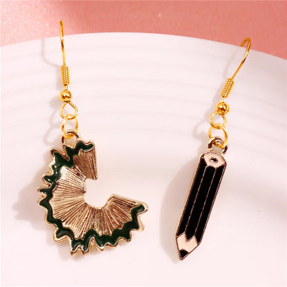 Pencil Shavings Teacher Metal Earrings