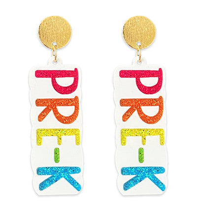 Glitter Grade Teacher Acrylic Earrings