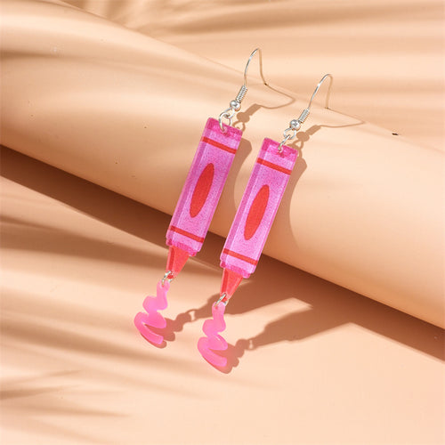 Crayon Teacher Acrylic Earrings