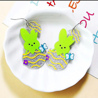 Bunny Easter Egg Teacher Acrylic Earrings