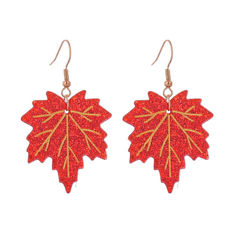 Thanksgiving Turkey Maple Leaf  Teacher Acrylic Earrings