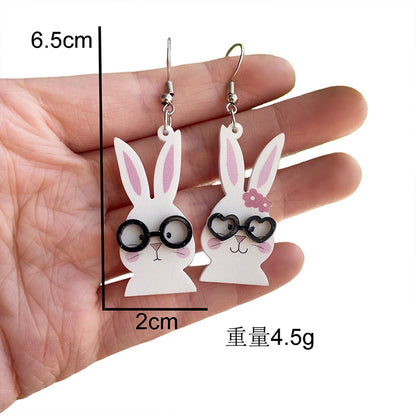 Asymmetrical Alasses Bunny Teacher Acrylic Earrings