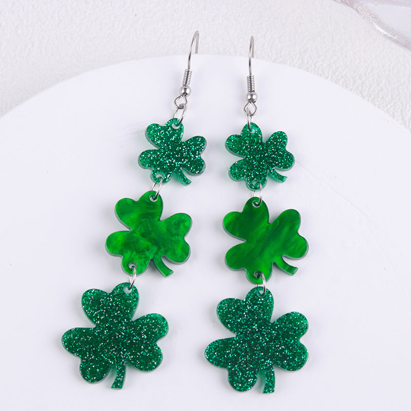 Clover St. Patrick Teacher Acrylic Earrings