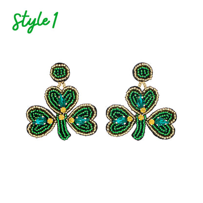 Shamrock St. Patrick's Day Teacher Bead Earrings
