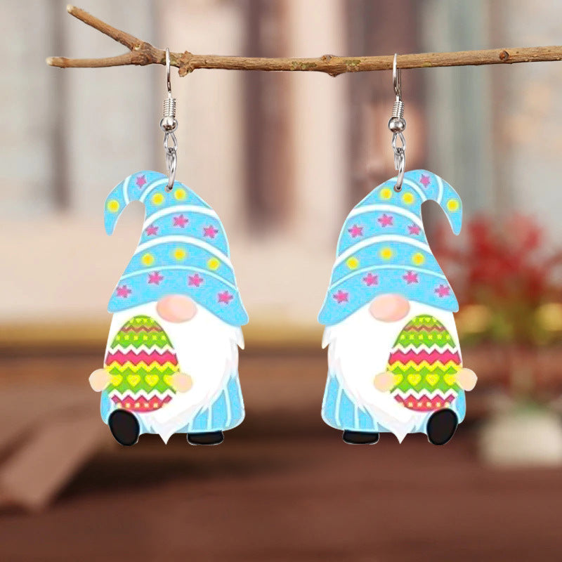Easter Gnome Egg Teacher Acrylic Earrings