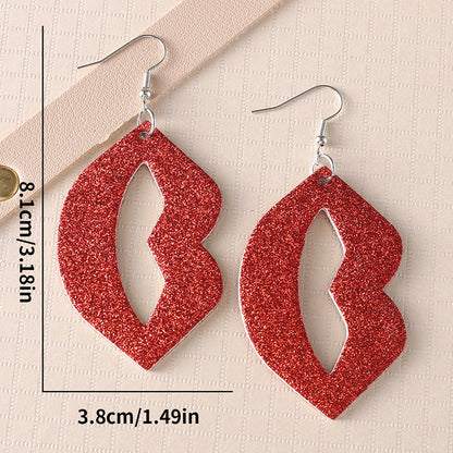 Sequin Heart Teacher Leather Earrings