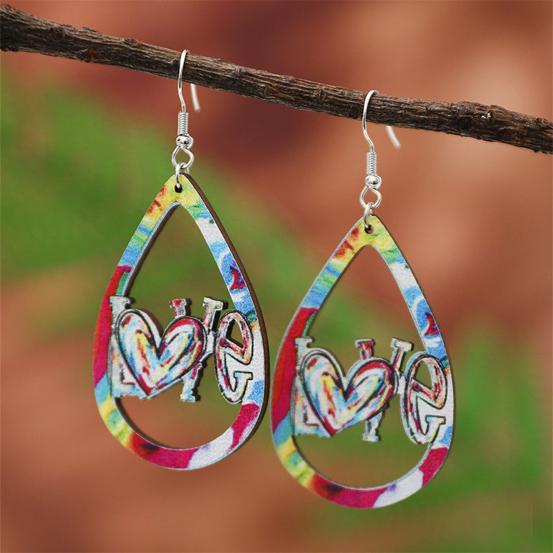 Love Easter Teacher Wooden Earrings