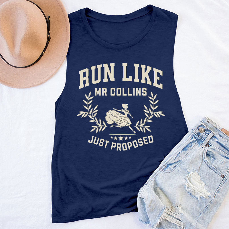 Run Like Mr Collins Just Proposed Teacher Tank Top