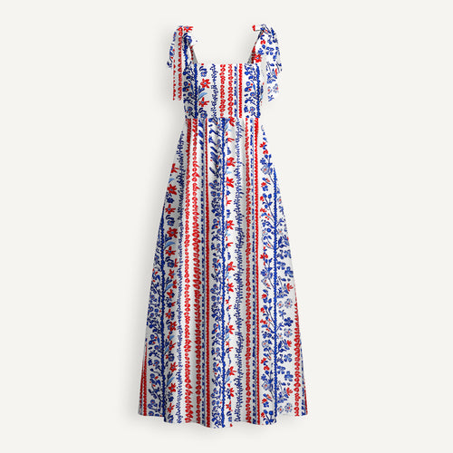 Patriotic Ditsy Floral Teacher Tie Shoulder Dress