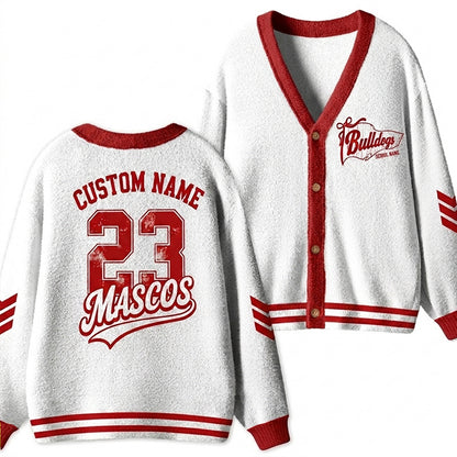 Personalized Mascot Sport Name Number Two Sided Teacher Ugly Cardigan Sweaters