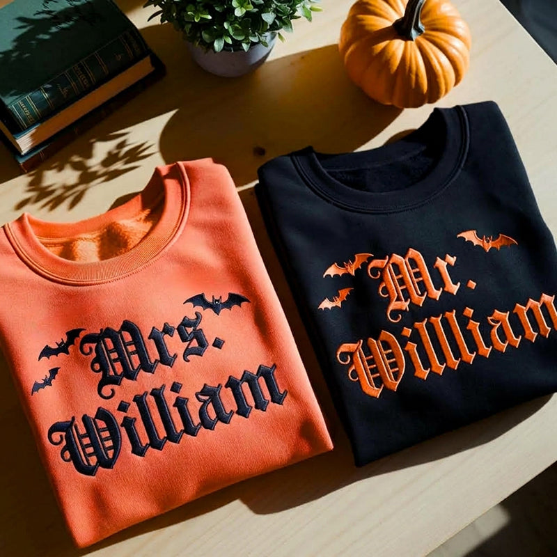 Personalized Name Halloween Vibes Spooky Season Teacher Sweatshirt