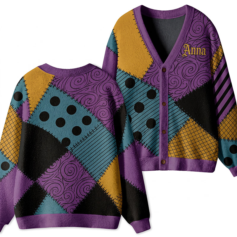Personalized Name Patchwork Ugly Cardigan Sweaters