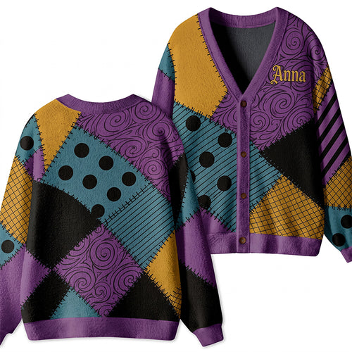 Personalized Name Patchwork Ugly Cardigan Sweaters