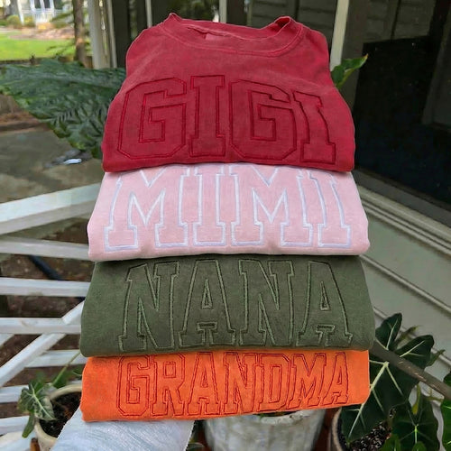 Personalized Text Embroidered Mother's Day Teacher Sweatshirt