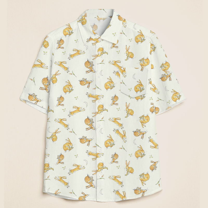 Rabbit Cartoon Character Teacher Short Sleeve Shirt