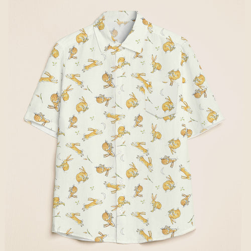 Rabbit Cartoon Character Teacher Short Sleeve Shirt