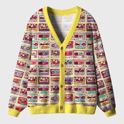 Retro Record Teacher Ugly Cardigan Sweaters