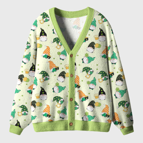Saint Patrick's Day Gnome Ugly Cardigan Sweaters