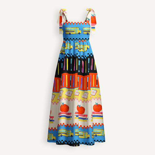 Stationery And School Life Teacher Tie Shoulder Dress