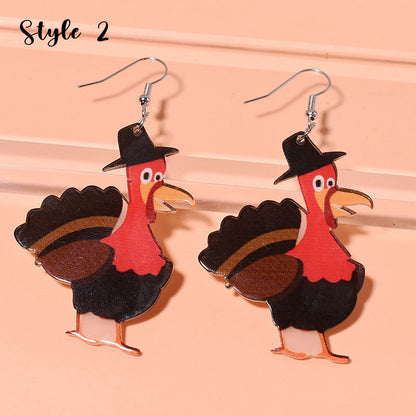 Thanksgiving Turkey Teacher Acrylic Earrings