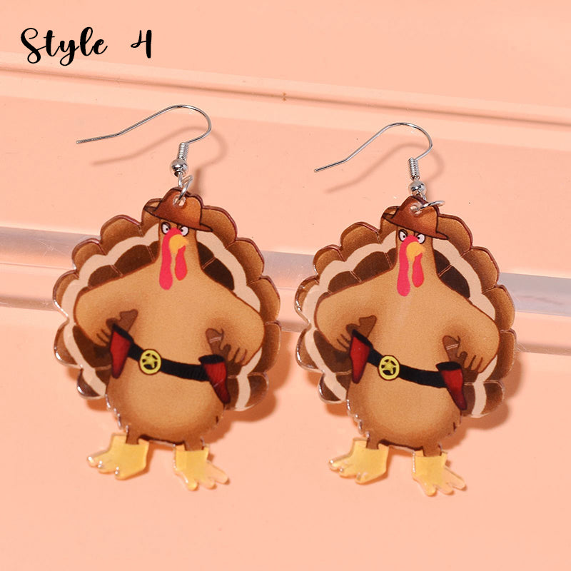 Thanksgiving Turkey Teacher Acrylic Earrings