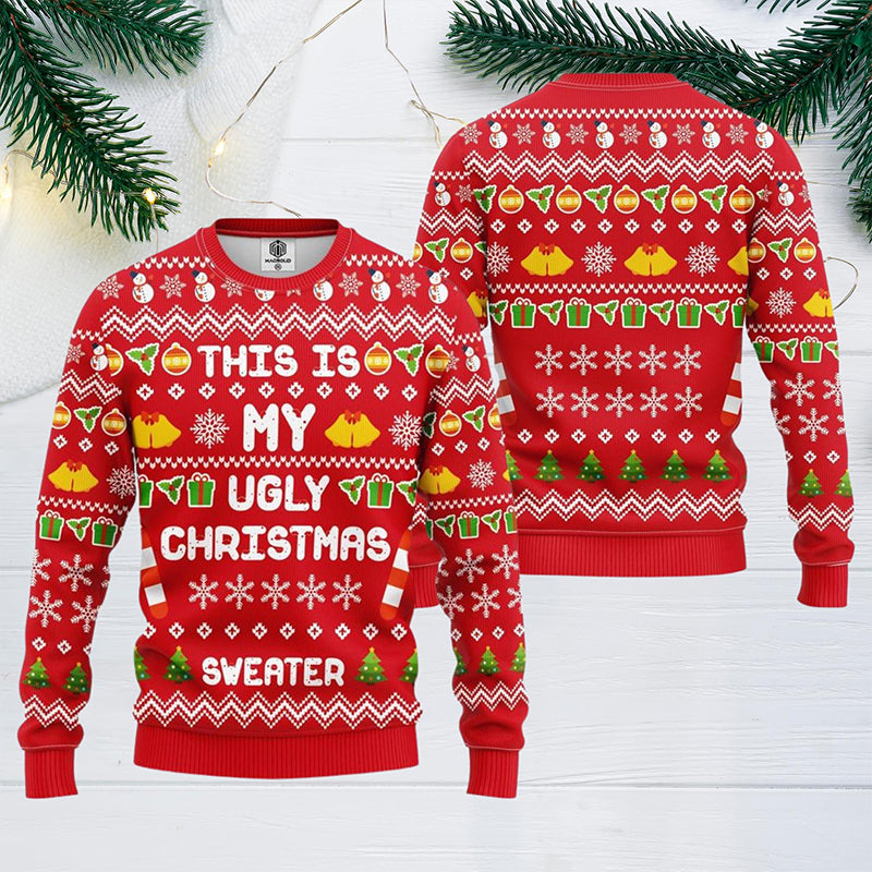 This Is My Ugly Christmas Sweater Teacher Ugly Fluffy Sweatshirt