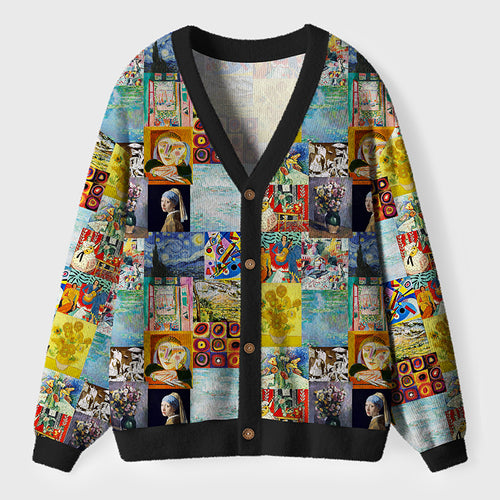 Falling Into The Ocean Of Art Teacher Ugly Cardigan Sweaters