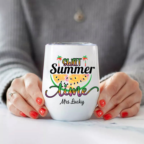 Personalized Sweet Summer Time  Wine Tumbler